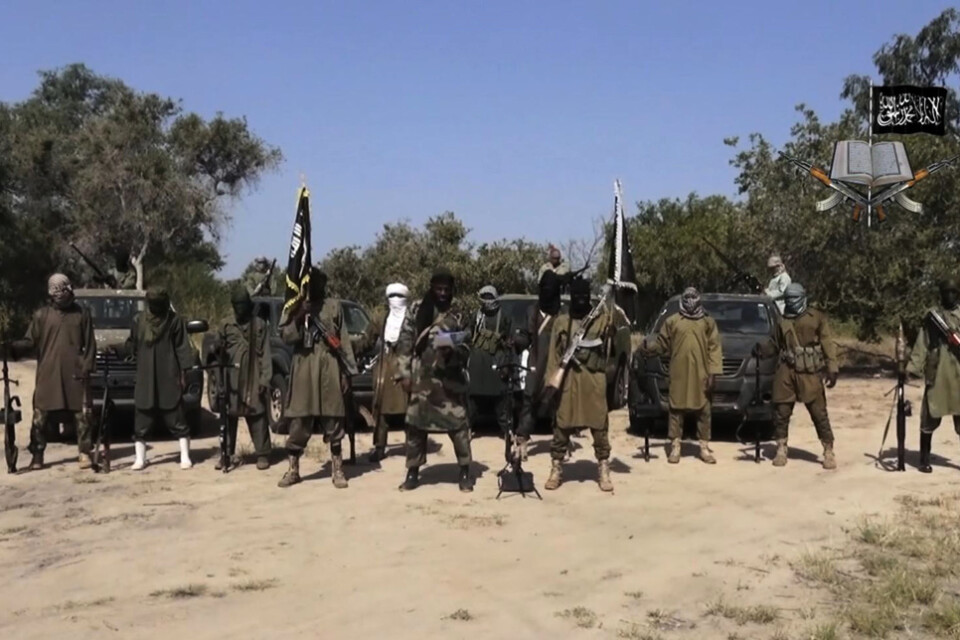 Boko Haram-krigare på en bild tagen ur ett videoklipp från oktober 2014.