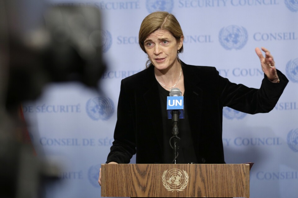 USA:s tilltänkta biståndschef, den förra FN-ambassadören Samantha Power. Arkivbild.