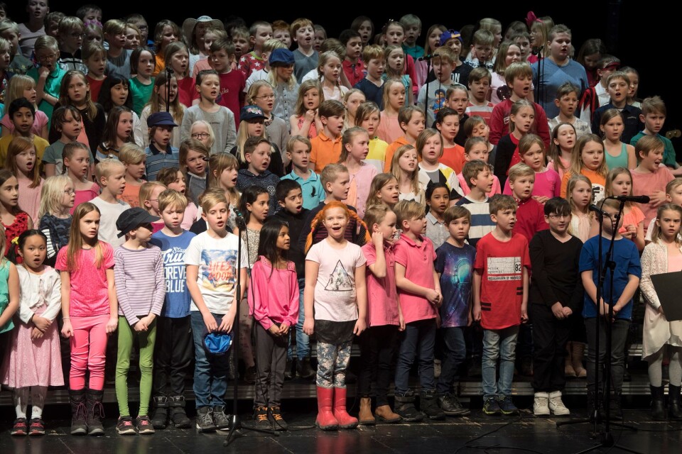 Under onsdagens musikal deltog 177 barn från fyra olika grundskolor.