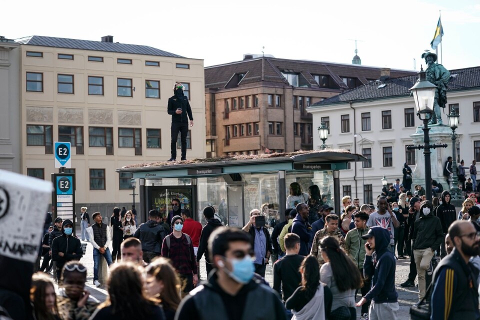 En demonstration till stöd för Black Lives Matter upplöstes i Göteborg i helgen.