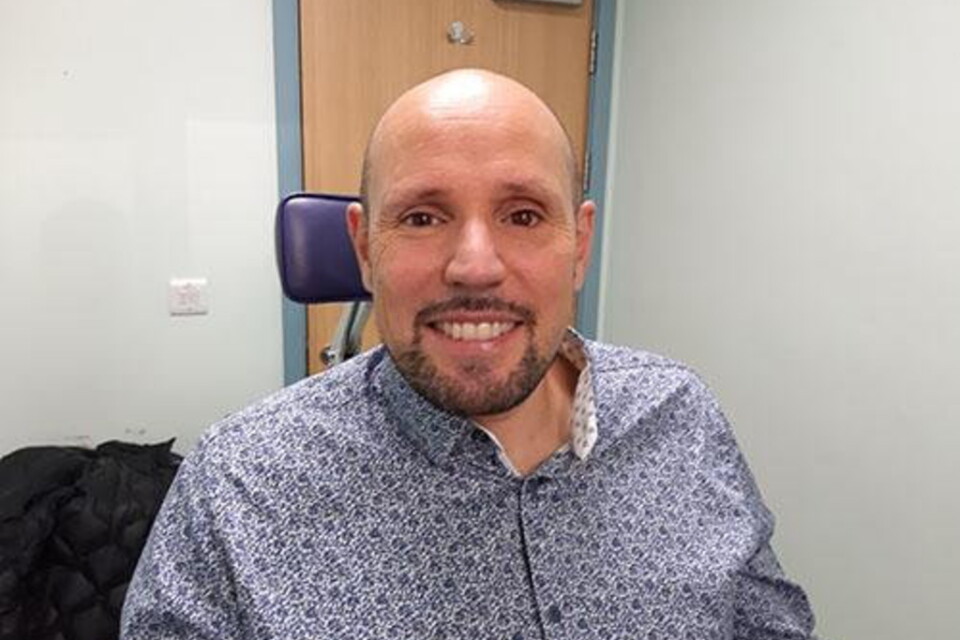Steve Verze från London har fått ett 3D-printat öga på Moorfields Eye Hospital.
