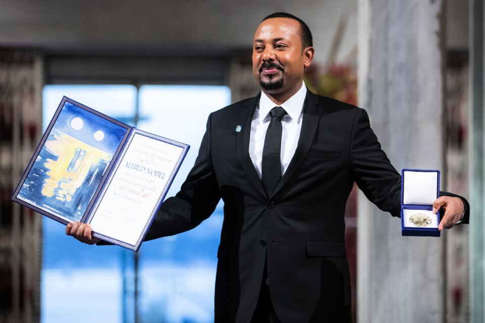 Abiy Ahmed får fredspriset för fredsmäklandet med Eritrea.