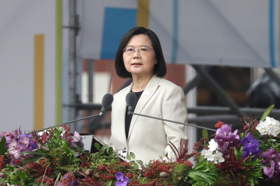 Taiwans president Tsai Ing-Wen under nationaldagen den 10 oktober. Arkivbild.