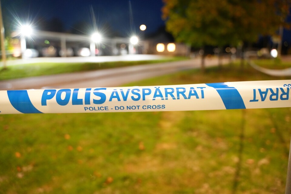 Polisavspärrningar efter mordet i Växjö den 8 oktober.
