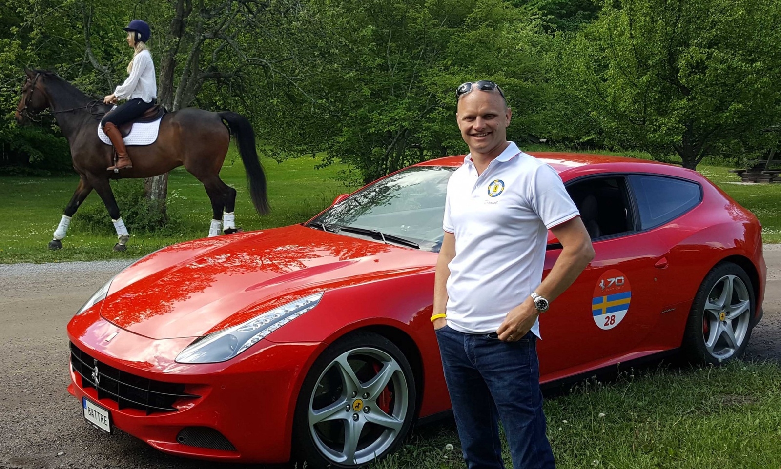 Daniel Siitam, ordförande i Ferrari Club Sweden, kör en Ferrari SS från 2012.
Foto: Privat