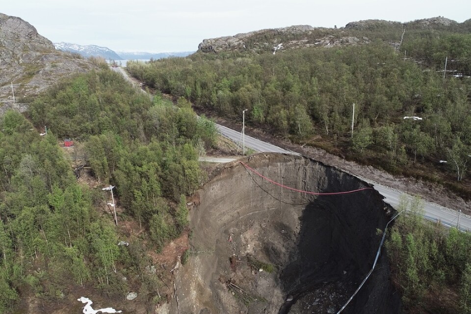 Det senaste raset längs gamla E6:an i Alta i norra Norge.