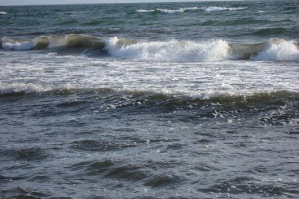 Friska vårvindar vid Östra stranden. tänk om det varit sommar och att man hade kunnat bada i vågorna.