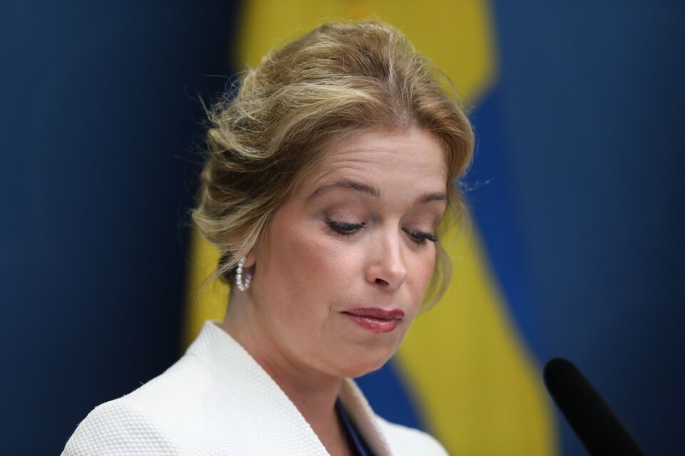 Klimat- och miljöminister Annika Strandhäll under en pressträff om Sveriges energiförsörjning.