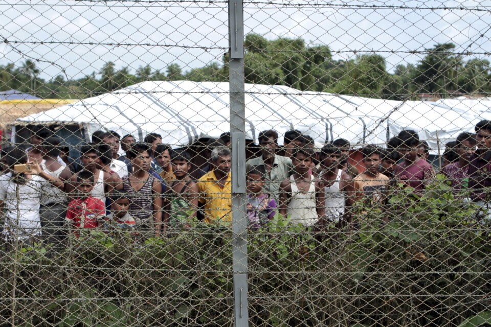 Rohingyer i ett läger i gränsområdet mellan Myanmar och Bangladesh. Arkivbild.