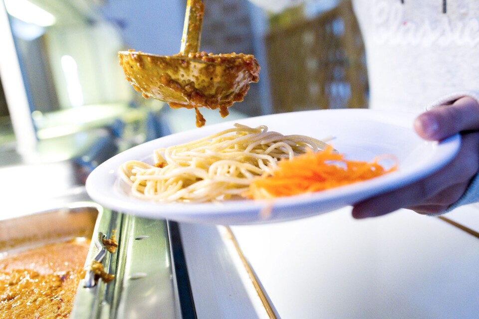 Spaghetti och köttfärssås är en rätt som många skolbarn har som favorit.