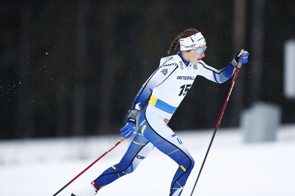 Ebba Andersson vann den fjärde etappen av Tour de Ski, 10 kilometer fri stil i Toblach. Arkivbild.