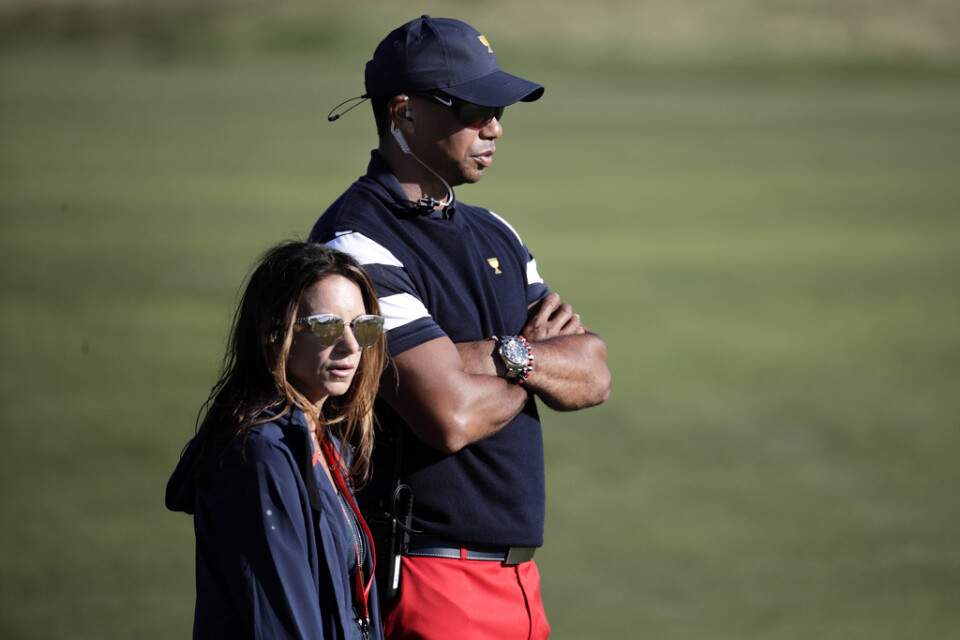 Golfspelaren Tiger Woods tillsammans med ex-flickvännen Erica Herman. Arkivbild.
