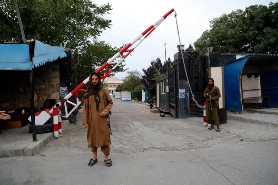 Talibaner på vakt i Kabul i slutet på juli.