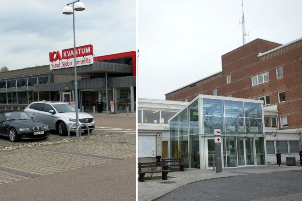 Arkivbilder. Smitningar från parkeringsskador har anmälts både från Ica kvantum och lasarettet i Ystad.