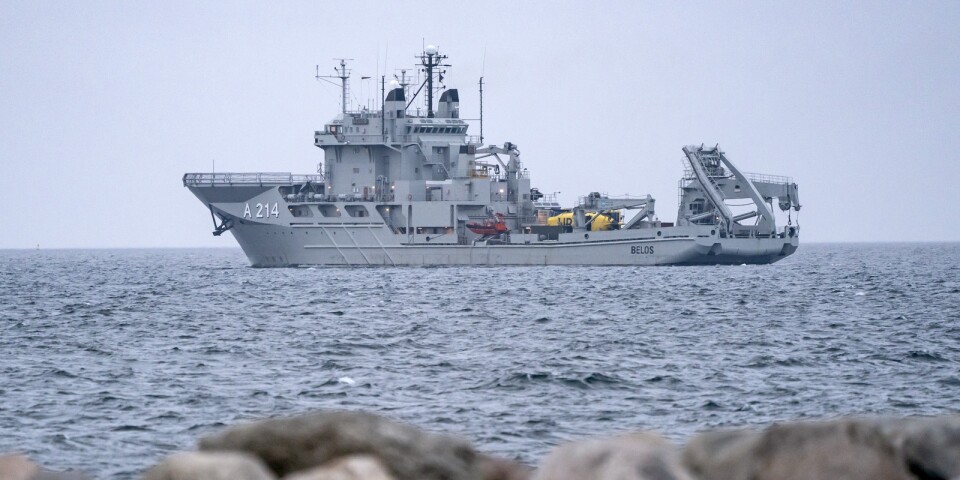 Örlogsfartyg från Karlskrona bistår vid utredningen efter gasläckorna