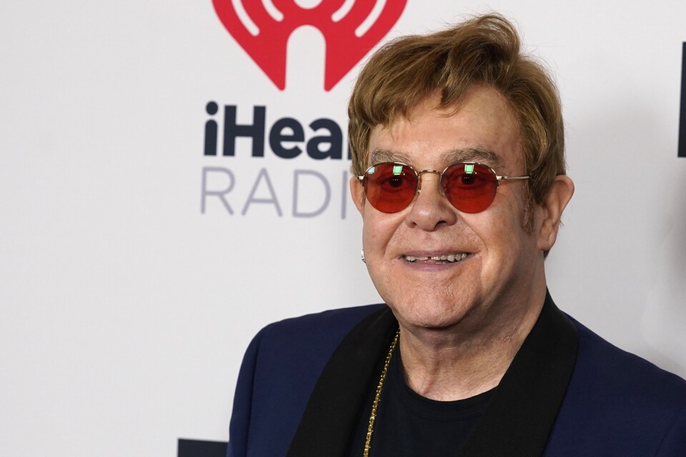 Icon award winner Elton John attends the iHeartRadio Music Awards at the Dolby Theatre on Thursday, May 27, 2021, in Los Angeles. (AP Photo/Chris Pizzello) CAPM475