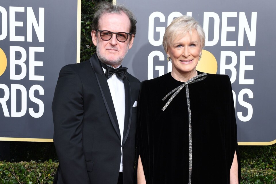 Björn Runge och Glenn Close på Golden Globe-galan.