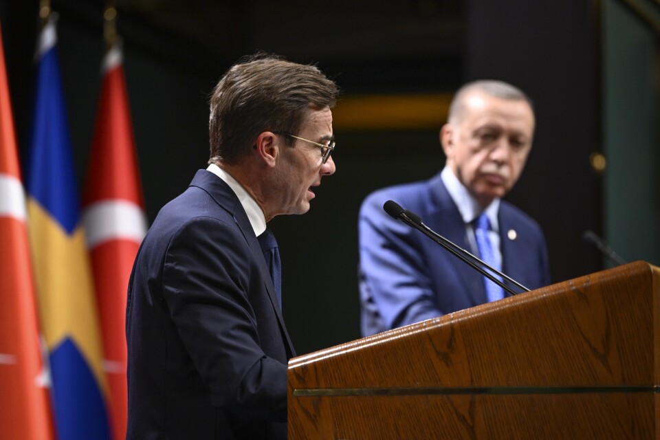 Kristersson och Erdogan från mötet i november.