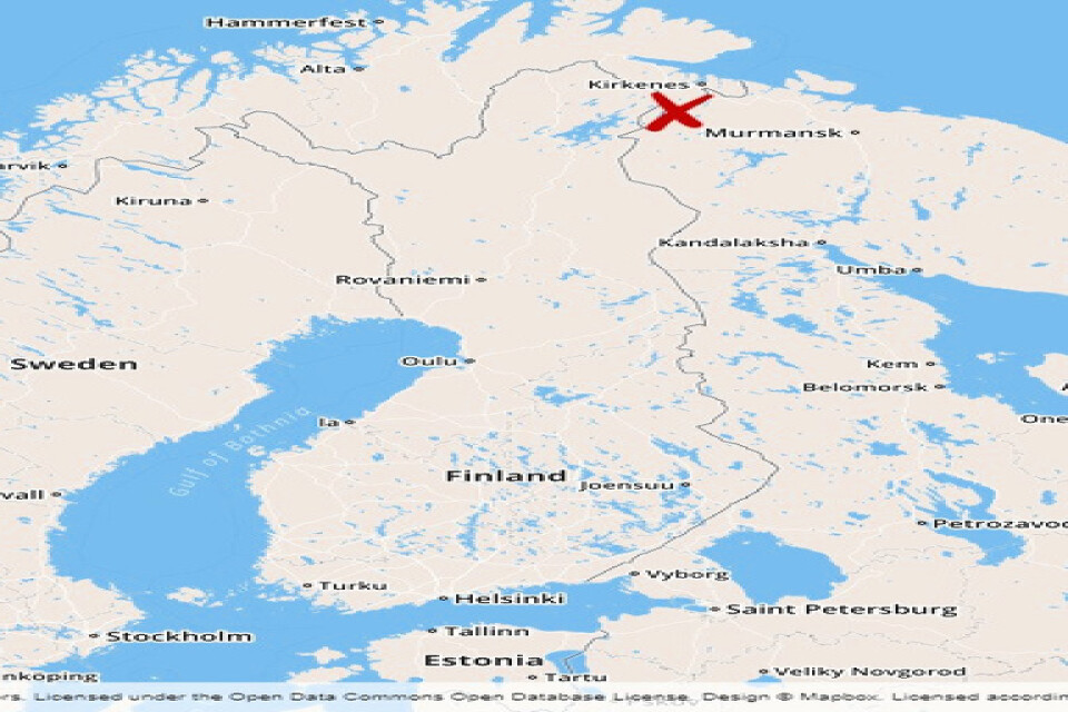 I Svanhovd i norra Norge har mycket små halter av radioaktiv jod upptäckts. Olyckan inträffade på en havsplattform utanför en militär testanläggning intill staden Archangelsk.