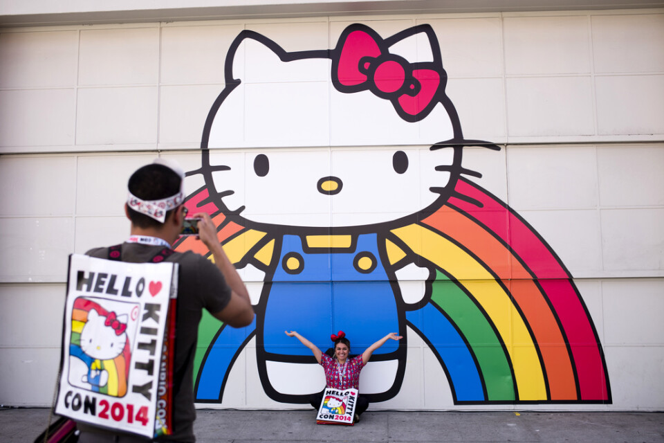 Japanska Sanrio som designar figuren Hello Kitty får böta 6,2 miljoner euro. Arkivbild.