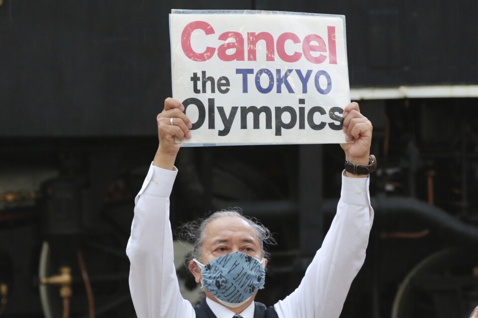 En demonstrant i Tokyo.