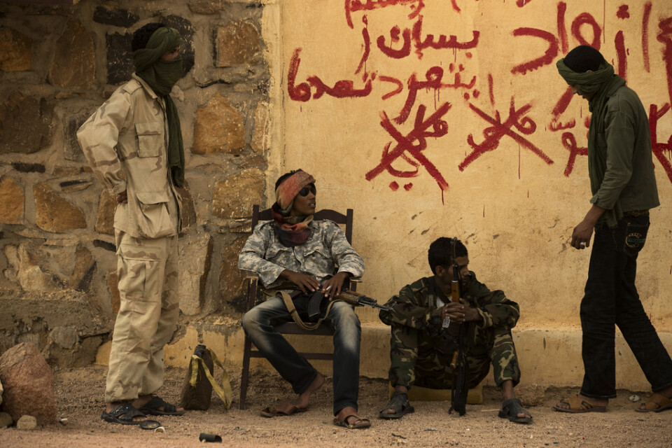 Anhängare till Nationella rörelsen för Azawads befrielse (MNLA), som kräver en självständig stat i Malis nordliga ökenregion. Arkivbild.
