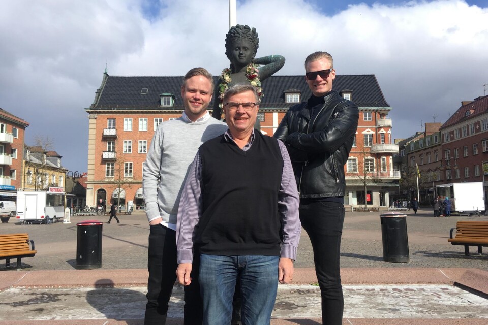 Tommy Nilsson, Johan Jönsson och Viktor Johansson hoppas att den nya stadsfesten ska locka både unga och gamla.