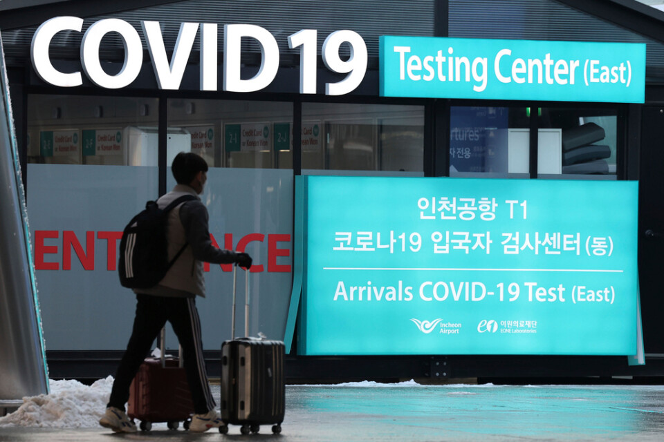 Sydkorea är ett av de länder som beslutat att resenärer från Kina måste kunna visa upp ett negativt covidtest innan avfärd till landet. Arkivbild.