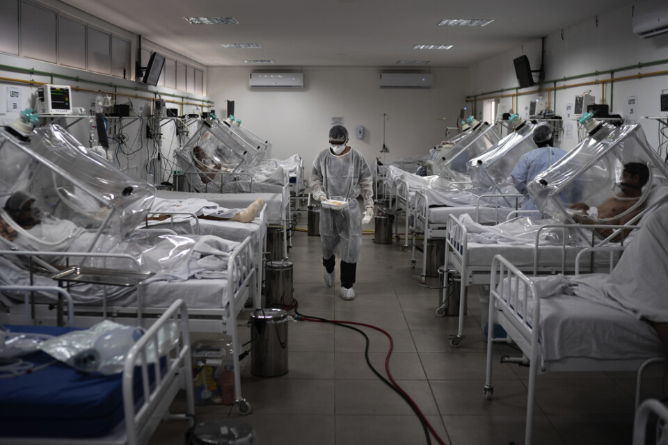 Coronapatienter behandlas vid ett sjukhus i Manaus, Brasilien.