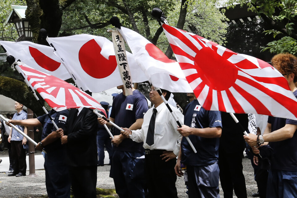 Sydkorea vill inte att Japan använder den militära flaggan "Rising Sun" under OS i Tokyo nästa sommar. Arkivbild.