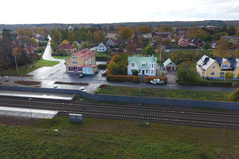 Bild tagen med Christer Olssons drönare över del av Önnestad hösten 2018.