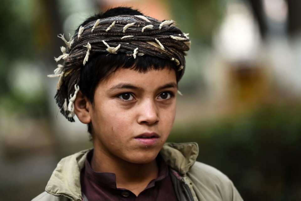 Sabir, elva år, säljer torkad frukt och nötter på Kabuls gator. Arton år efter det att kriget i Afghanistan bröt ut är freden bara en dröm för landets unga.