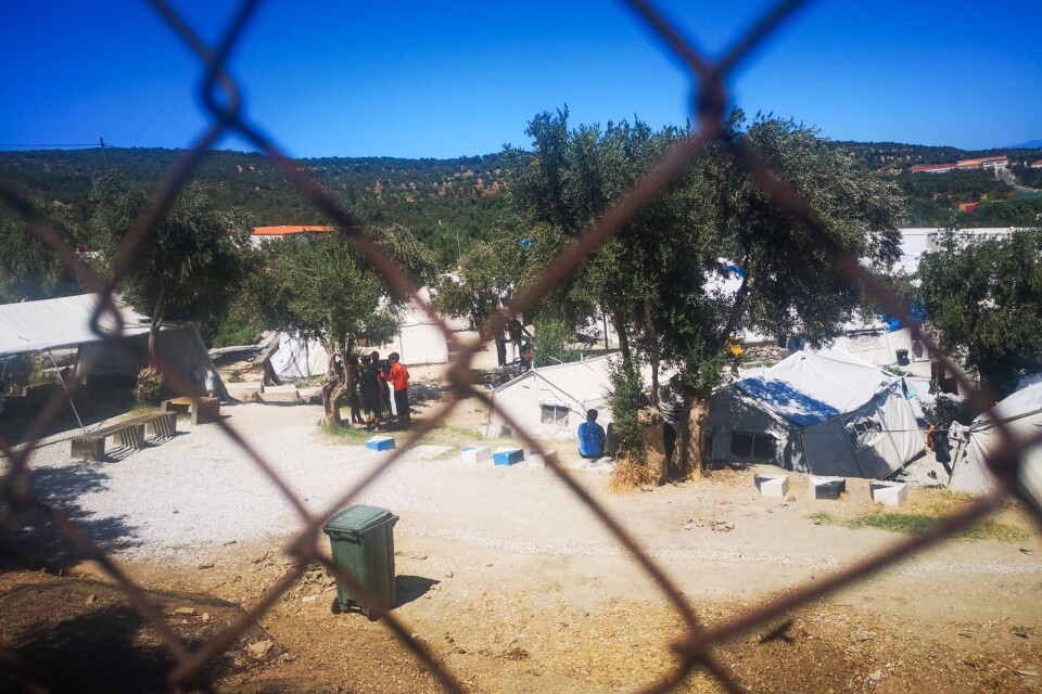 Bild från flyktinglägret i Moria på den grekiska ön Lesbos.