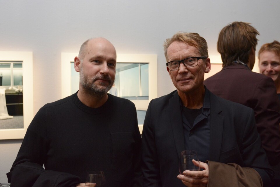 Patric Leo, grafisk formgivare för den nya boken ”Lars Tunbjörk - retrospektiv” samt med i juryn för Lars Tunbjörkspriset. Här tillsammans med jurykollegan Roger Turesson, fotograf på DN.