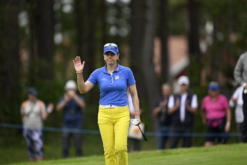 Annika Sörenstam under den första rundan av golftävlingen Scandinavian Mixed på Halmstad golfklubb.