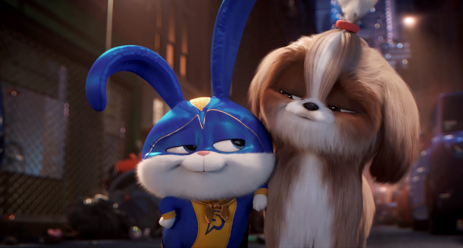 This image released by Universal Pictures shows Snowball, voiced by Kevin Hart, left, and Daisy, voiced by Tiffany Haddish in a scene from ”The Secret Life of Pets 2.” (Illumination Entertainment/Universal Pictures via AP)