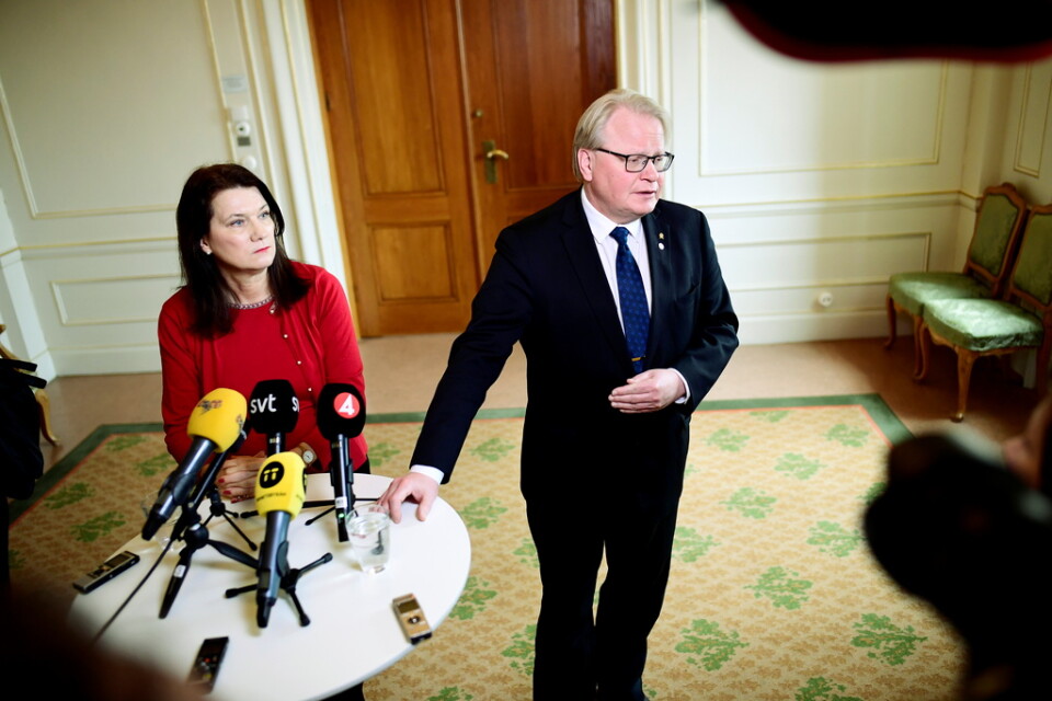 Utrikesminister Ann Linde (S) och försvarsminister Peter Hultqvist (S). Arkivbild.