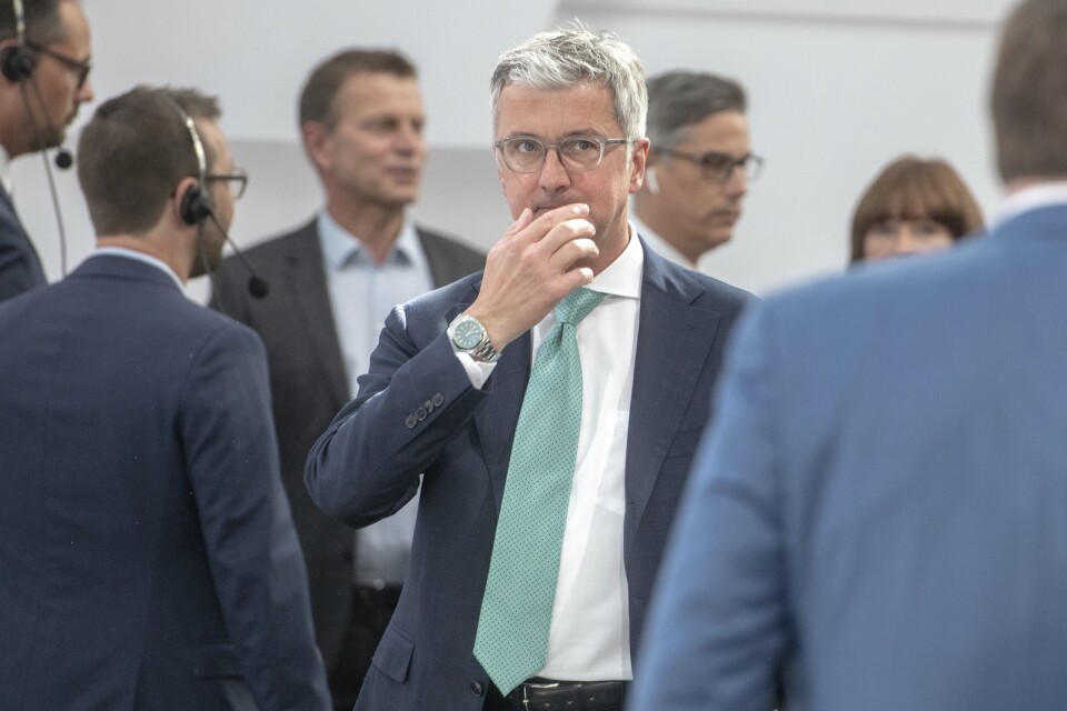 Rupert Stadler på ett aktieägarmöte våren 2018, bara någon månad innan han greps.