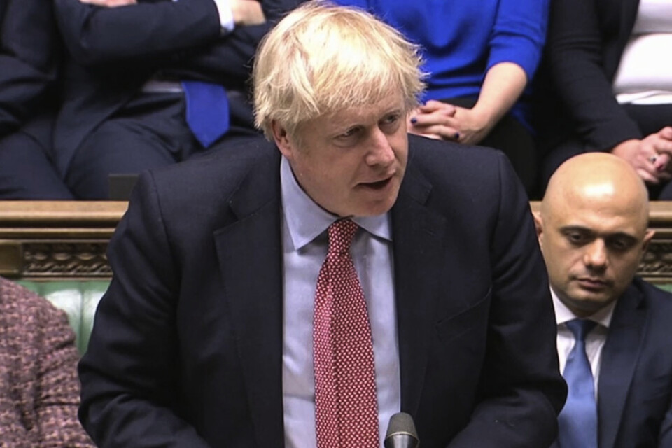 Premiärminister Boris Johnson talar i det brittiska parlamentets underhus.