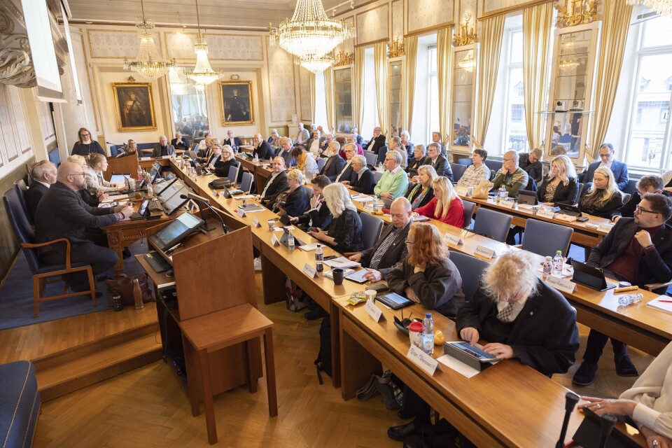 Kommunfullmäktige samlades till budgetmöte i Knutssalen i gamla rådhuset på torsdagen.