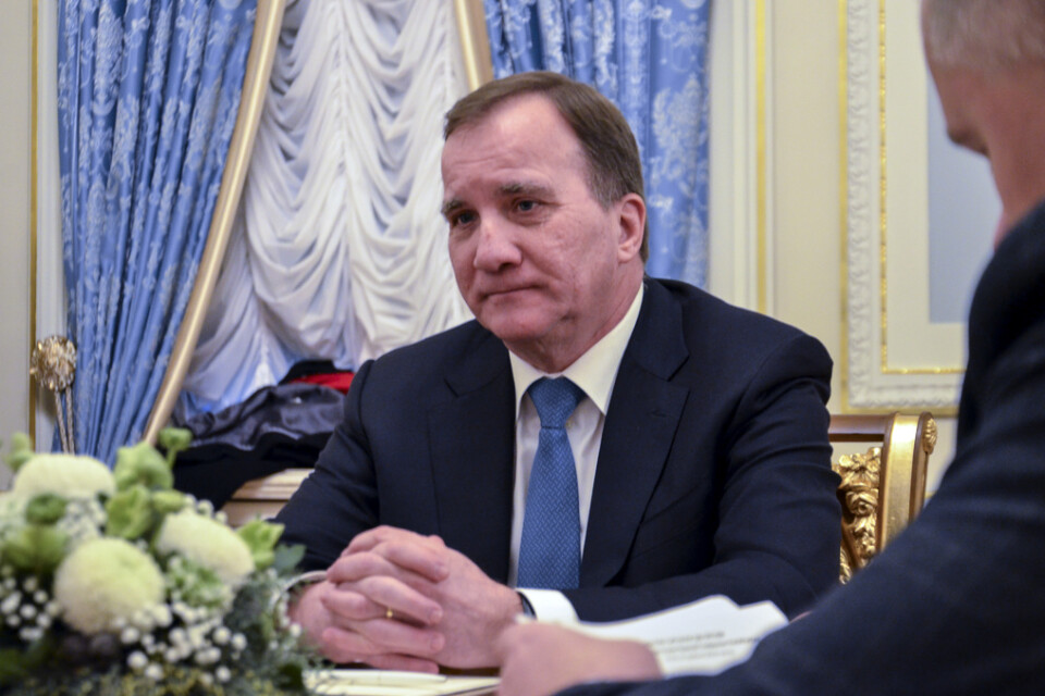 Statsminister Stefan Löfven (S) vid ett besök i Ukraina på onsdagen.