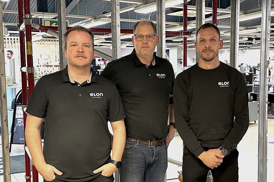 Nya ägartrion – för tre olika Elon-butiker i länet, både när det gäller vitvaror, kök och allt inom ljud och bild. Från vänster Kenny Håkansson, Jonas Wernersson och Alexander Bohlin.