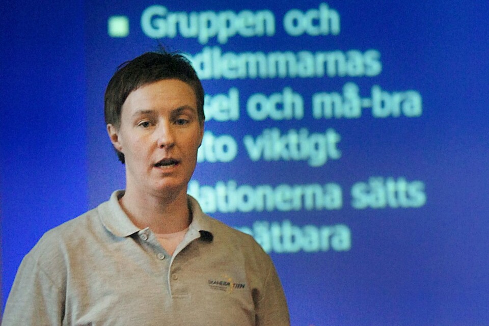Arkivbild. Osteopaten Gabriella Bragée då hon föreläste vid en barn- och ungdomsledarutbildning inom Skåneidrotten.