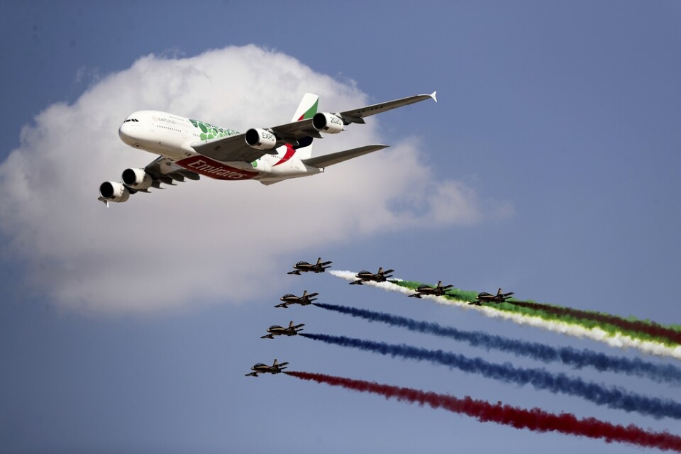 Flygbolaget Emirates köper 50 flygplan från den europeiska tillverkaren Airbus. Arkivbild.
