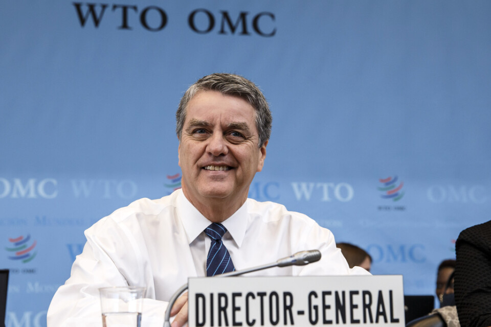 WTO, med generaldirektör Roberto Azevedo, har sedan december inte kunnat agera som domare när handelskonflikter anmälts till handelsorganisationens appellationsdomstol. Arkivbild