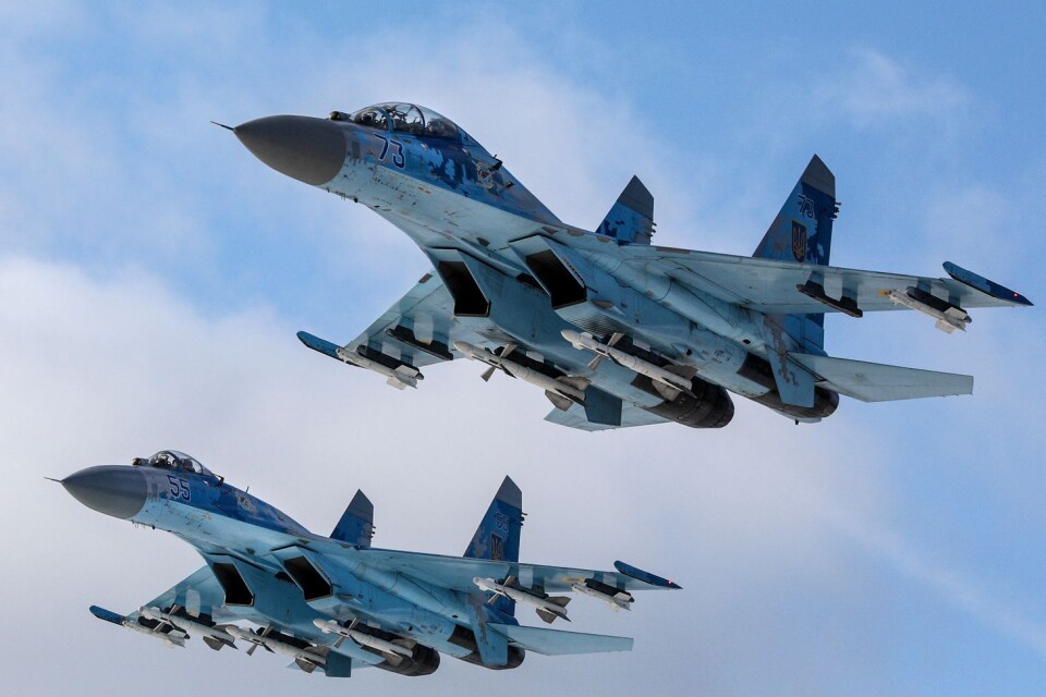 Ryska stridsflygplan av typen SU-27 som nyligen kränkte svenskt luftrum i Blekinge, enligt Försvarsmakten.