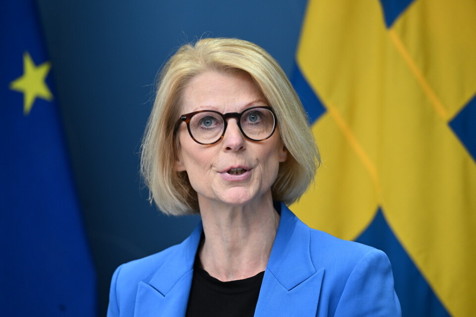 Finansminister Elisabeth Svantesson (M) håller pressträff om det ekonomiska läget. Arkivbild