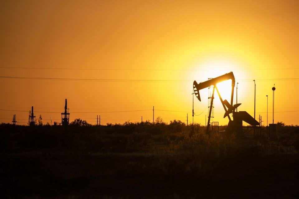 Aktiv oljekälla i Texas. Arkivbild.