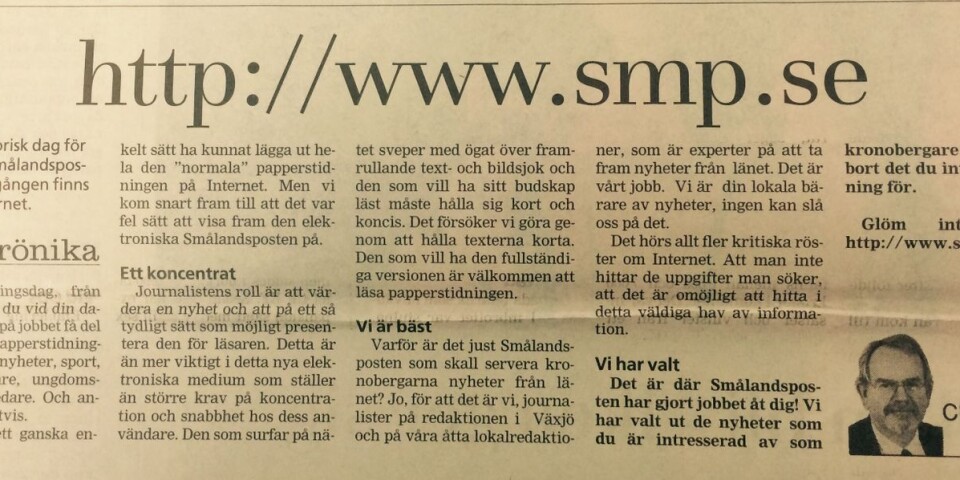 Kristina Bingström: "Den viktigaste puffen på smp.se var den som beskrev vilket material man inte kunde läsa på nätet”