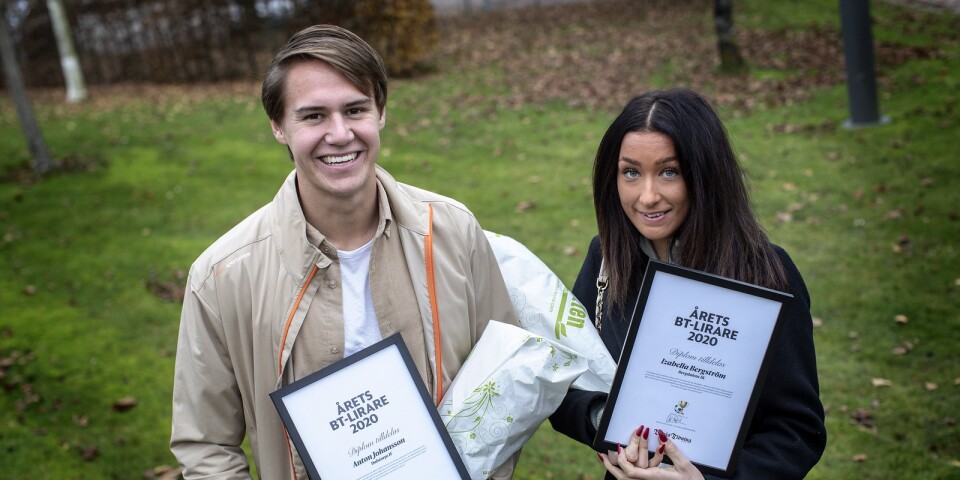 Årets BT-lirare 2020 – Anton Johansson och Izabella Bergström.